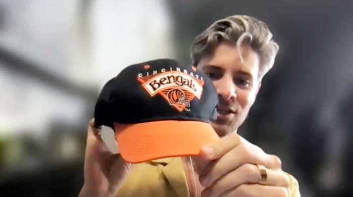 Parker York Smith with Bengals hat